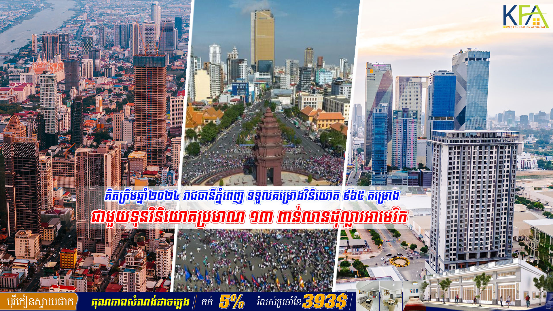 គិតត្រឹមឆ្នាំ២០២៤ រាជធានីភ្នំពេញ ទទួលគម្រោងវិនិយោគ ៩៦៥ គម្រោង ជាមួយទុនវិនិយោគប្រមាណ ១៣ ពាន់លានដុល្លារអាមេរិក